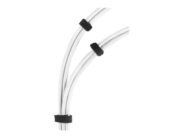 Deltaco CM1025S, Hook & loop cable tie, Velcro, Musta, 25 m, 10 mm, 1 kpl