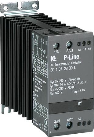IC ELECTRONIC Elektronisk kontaktor,230V AC, 15A vid AC1, 1 fas,styrspänning 5-24V DC