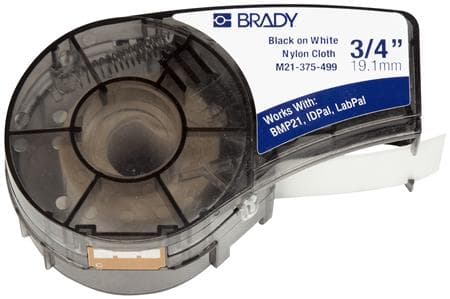 Brady M21-375-595-WT, Vit, Självhäftande skrivaretikett, Vinyl, Termal transfer, Akryl, Permanent
