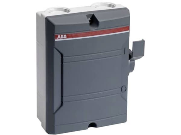 ABB Sikkerhedsafbryder 4 polet 25A 4 udslag til M32, IP65 grå med sort greb
