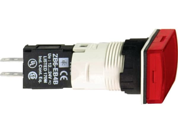 SCHNEIDER ELECTRIC Ø16 mm komplet. Rød kvadratisk signal lampe. 12-24 V AC DC