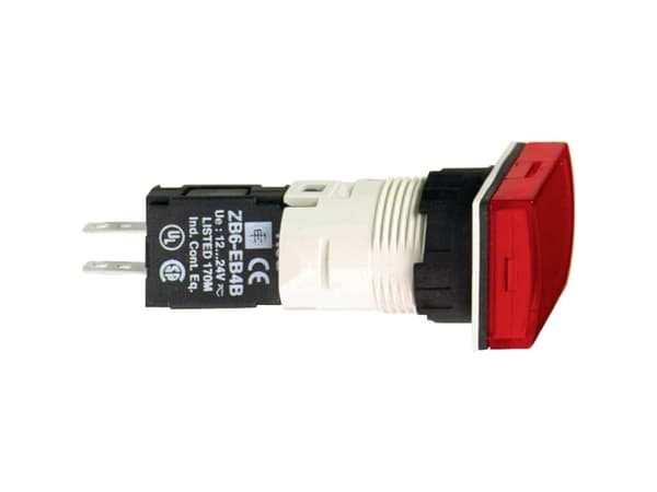 SCHNEIDER ELECTRIC Ø16 mm komplet. Rød kvadratisk signal lampe. 12-24 V AC DC