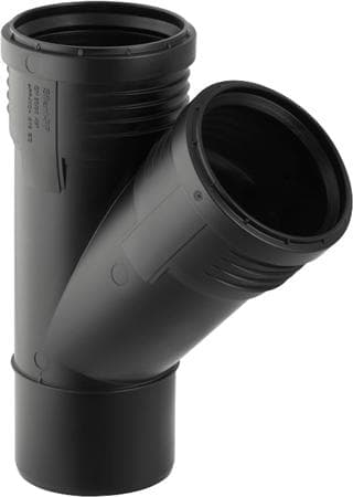 Geberit Silent grenrør 45° 110/50mm, mf, Sort, PP