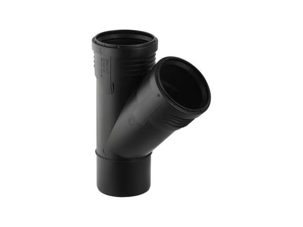 Geberit Silent grenrør 45° 110/50mm, mf, Sort, PP