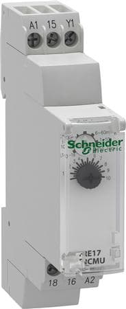 SCHNEIDER ELECTRIC Tidsrelä för fördröjd frånkoppling m/kont. tidsintervall 1växel kontakt tidsintervall 1s-100h 24-240V AC/DC