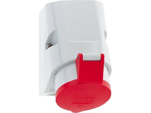 BALS CEE VägguttagH11 440V 16A 5 polig rödbred höjd 75x100 mm, överdel M20 underdel M20IP44, polyamid