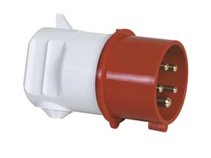 BALS CEE Stikprop vinkelH6 400V AC 16A 5 polet, rødmed kabeltylleIP44 polyamidi