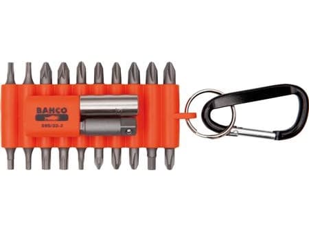 BAHCO Bittipaketti kätevässä kumipidikkeessä22 osaa, suora särmäys, Phillips, Pozidriv ja TORX® terille