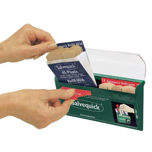 Plaster Salvequick vandafvisende 6036, plast, pakke a 6 stk.