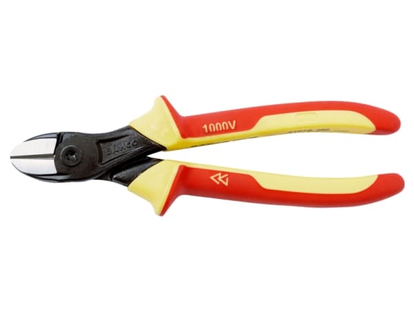 Bahco Isolerad sidavbitare med progressiva käftar, Avbitartång, 2,1 cm, 1,81 cm, 9 mm, Korrosionsbeständig, Röd, Gul