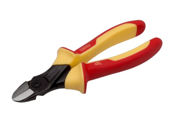 Bahco Isolerad sidavbitare med progressiva käftar, Avbitartång, 2,1 cm, 1,81 cm, 9 mm, Korrosionsbeständig, Röd, Gul