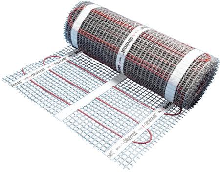 DEVImat 100T (100W/m²) varmemåtte 3,5 mm, 250W 2,5M² 0,5X5M 230V, selvklæbende til både total- og komfortopvarmning