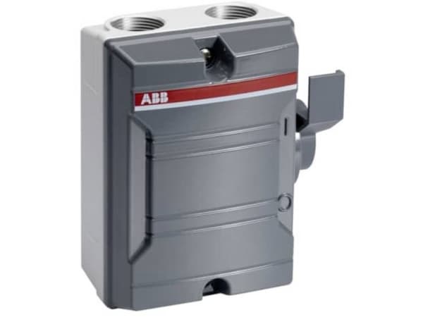 ABB Sikkerhedsafbryder EMC 3 polet + 1NO 16A4 udslag til M25, IP65Siluminkapslet, Grå