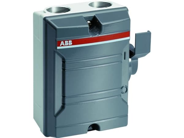 ABB Sikkerhedsafbryder EMC 3 polet + 1NO 16A4 udslag til M25, IP65Siluminkapslet, Grå