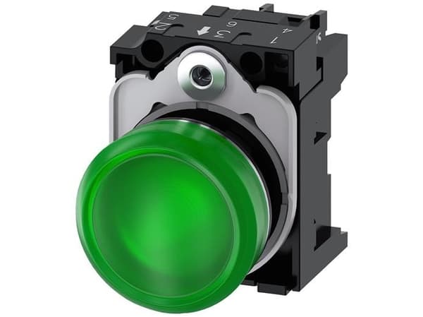 Siemens 3SU1152-6AA40-1AA0 Merkkivalo kiiltävä vihreä 24 V/AC, 24 V/DC 1 kpl
