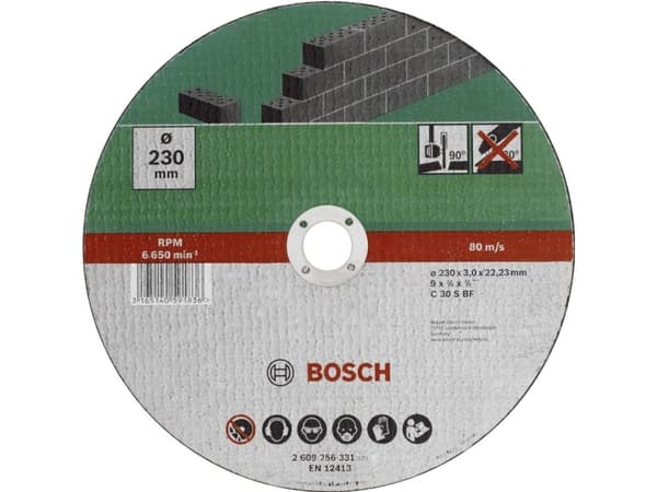 Bosch 2609256331, Klippskiva, Betong, Sten, Bosch, 2,22 cm, 23 cm, PWS 1900 PWS 20-230 PWS 2000-230 JE