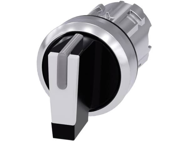 Siemens 3SU1052-2BL60-0AA0 Vridbar omkopplare Frontring metall, högglans Svart, vit 2 x 45 ° 1 st
