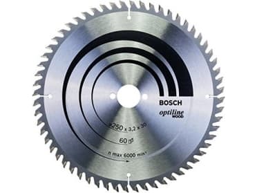 Bosch Optiline Wood - Sirkelformet sagblad - for tre - 250 mm - 60 tenner