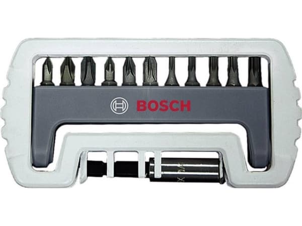 Bosch Extra Hard - Spissett for skrutrekker - 12 deler - torx, phillips, pozidriv - sekspunkters - lengde: 25 mm