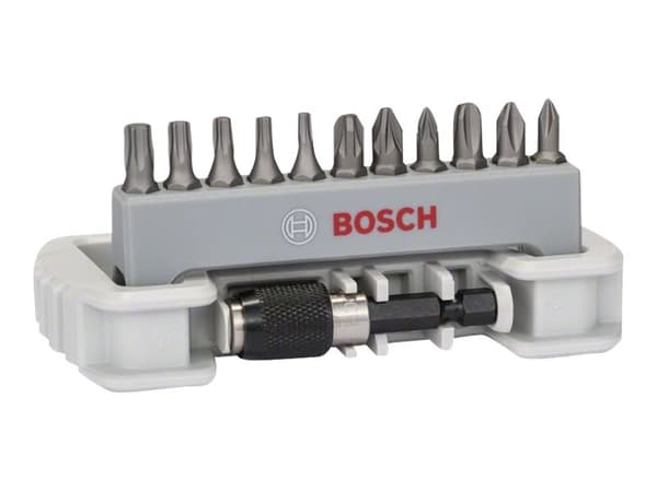 Bosch Extra Hard - Skruvmejselbitsats - 12 delar - torx, phillips, pozidriv - sex-stiftigt - längd: 25 mm