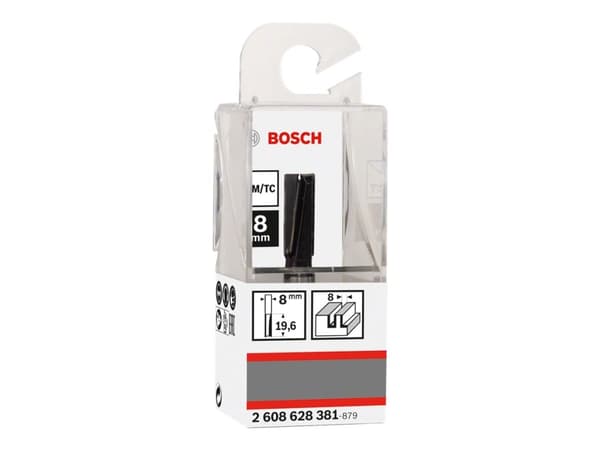 Bosch Standard for Wood - Rutertupp - for kryssfinér, bløtt tre, løvtre, medium-density fibreboard (MDF), sponplater - Straight - 8 mm - cylindrical