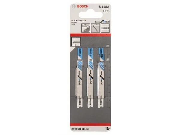 Bosch Accessories 2608631511 Stiksavsklinge U 118 A Basic for Metal 3 stk
