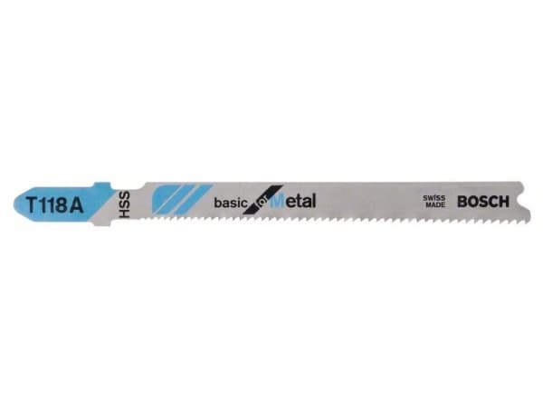 Bosch basic for Metal T 118 A - Sticksågblad - för tunn metallplåt - 3 delar - längd: 92 mm