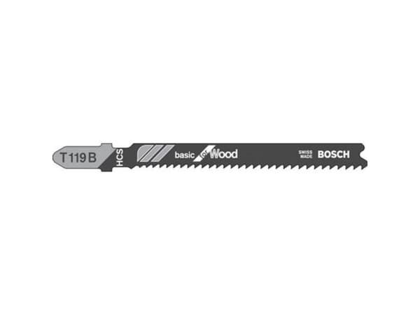 Bosch Basic for Wood T 119 B - Sahanterä - lastulevylle, vanerille, kuitulevylle, havupuulle - 5 kpl - pituus: 92 mm