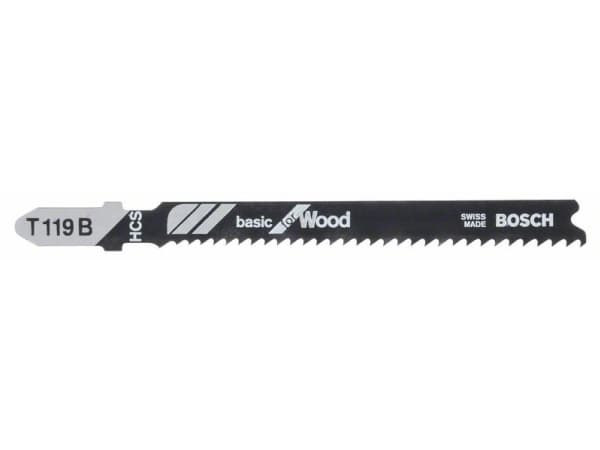 Bosch Basic for Wood T 119 B - Sahanterä - lastulevylle, vanerille, kuitulevylle, havupuulle - 5 kpl - pituus: 92 mm