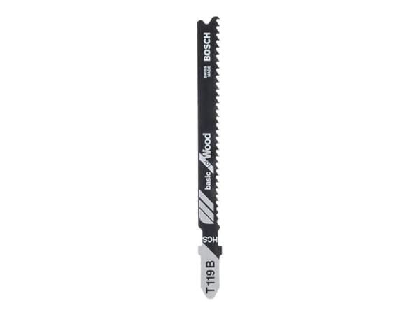Bosch Basic for Wood T 119 B - Sahanterä - lastulevylle, vanerille, kuitulevylle, havupuulle - 5 kpl - pituus: 92 mm