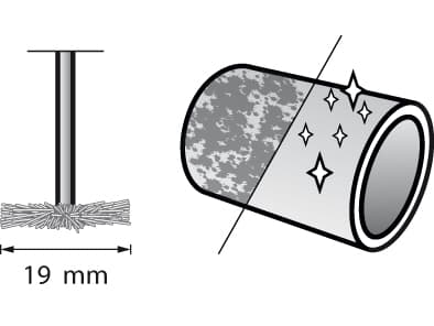 Dremel 535 - Kabelhjulbørste - 19 mm - lengde: 44 mm (en pakke 2) - for Dremel 200, 3000, 4000, 4200, 7700, 8100, 8200