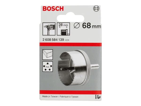 Bosch - Hole saw - for tre, aluminium, ikke-jernholdig metall, kobber, polyvinylklorid (PVC) - 68 mm - lengde: 28 mm