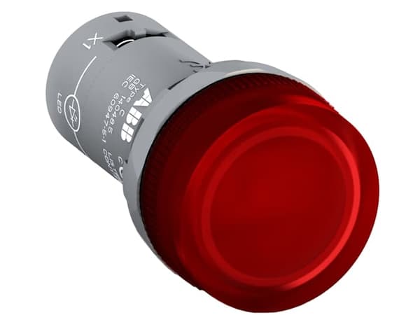ABB Ø22 mm komplet signallampe. LED rød 230 V AC