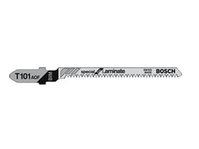 Bosch clean for Hard Wood T 101 AOF - Stikksagblad - for kryssfinér, løvtre, laminerte paneler, høytrykkslaminat (HPL) - 5 deler - T-skaft - lengde: