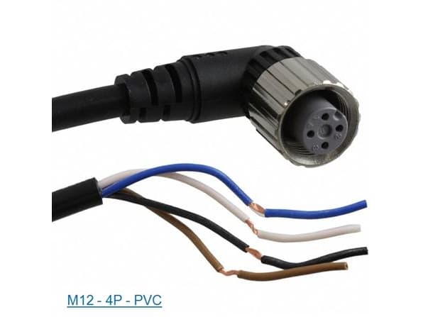 Følerkabel PVC M12 4-nastainen hun vinklet 2 metriä XZCPV1241L2