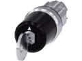Pikkukuva 1 / 5: Siemens 3SU10505BL110AA0 3SU1050-5BL11-0AA0 Avainkytkin Eturengas metallia, kiiltävä musta 2 x 45° Avaimen vapautus 1 kpl