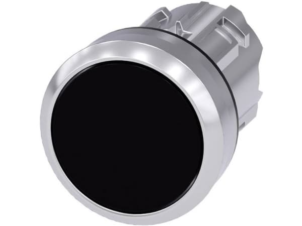 Siemens 3SU10500AB100AA0 3SU1050-0AB10-0AA0 Painike Eturengas metallia, kiiltävä, ohjauspainike tasainen Musta 1 kpl