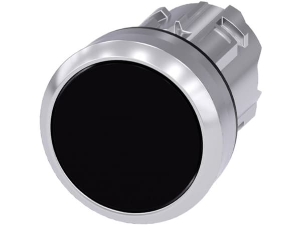 Siemens 3SU10500AB100AA0 3SU1050-0AB10-0AA0 Painike Eturengas metallia, kiiltävä, ohjauspainike tasainen Musta 1 kpl