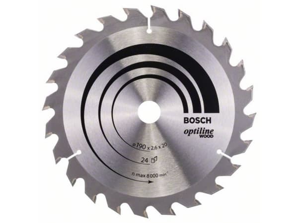 Bosch RUNDSAVKLINGE.OPTILINE 190X2,6X20MM 24T 24T