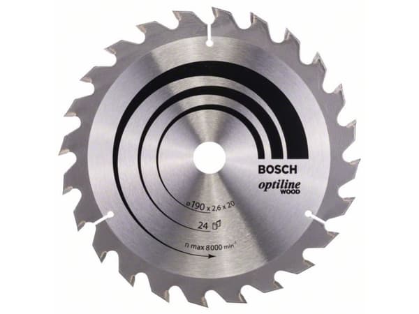 Bosch RUNDSAVKLINGE.OPTILINE 190X2,6X20MM 24T 24T