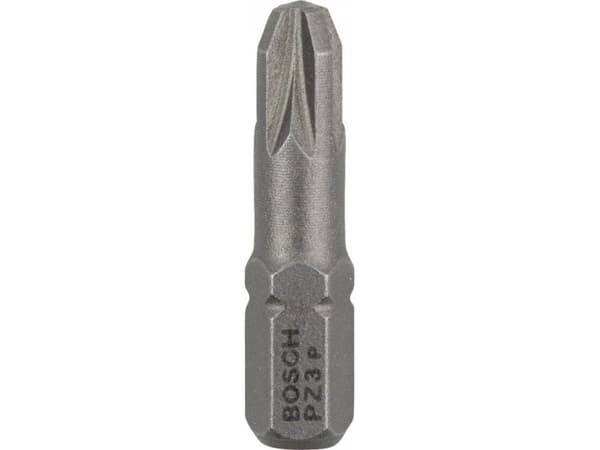 Bosch - Spiss for skrutrekker - for rustfritt stål, bløtt tre - 3 deler - pozidriv - PZ3 - heksagonal - lengde: 25 mm