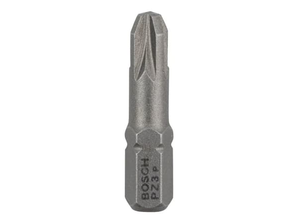 Bosch - Spiss for skrutrekker - for rustfritt stål, bløtt tre - 3 deler - pozidriv - PZ3 - heksagonal - lengde: 25 mm