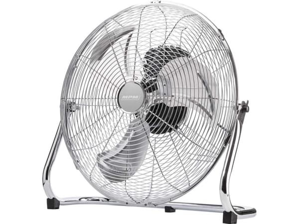 MPM MWP-01, Kotitaloustuuletin ilman lapoja, Ruostumaton teräs, Lattia, 45 cm, 120°, AC