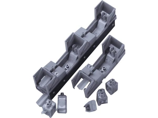 ABB Sikringsholder DIN 21 afg. Mærkestrøm A: max 400Kabeltværsnit: 150-240mm²Montagebredde: 180mm