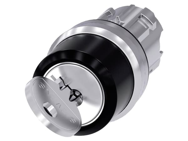 Siemens 3SU10504BF110AA0 3SU1050-4BF11-0AA0 Avainkytkin Eturengas metallia, kiiltävä musta 1 x 90° Avaimen vapautus 1 kpl