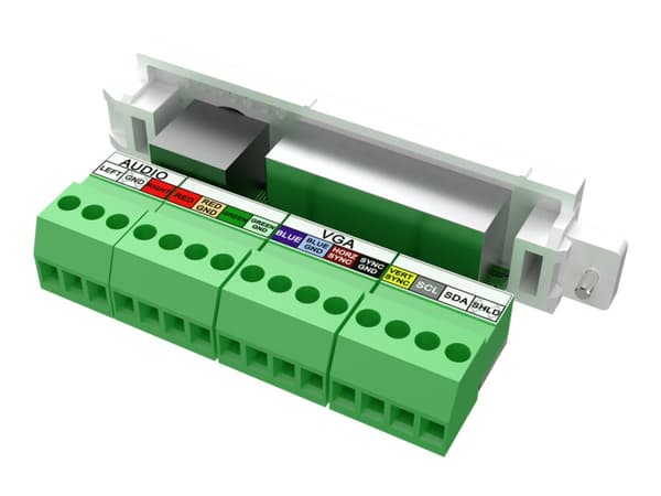 VISION TechConnect 3 VGA+3.5mm module - Modulkontaktplatta med insnäppsfästen - HD-15, minihörlurskontakt, stereo 3,5 mm