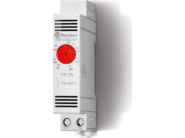 Finder Termostat för uppvärmning i kontaktskåp 7T.81.0.000.2401 250 V/AC 1 x brytkontakt (L x B x H) 88,8 x 17,5 x 47,8 mm 1 st