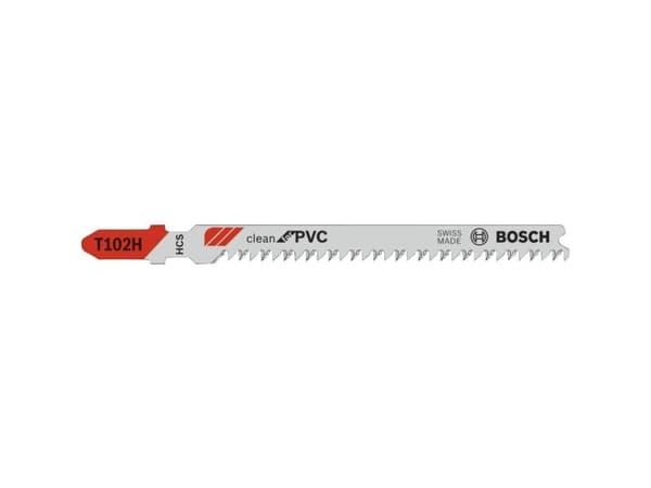 Bosch clean for Wood T 102 H - Sticksågblad - för polyvinylklorid (PVC), polystyren (PS), polyamid (PA) - 5 delar - längd: 100 mm