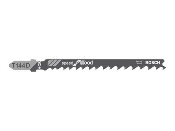 Bosch speed for Wood T 144 D - Sticksågblad - för spånskiva, plywood, fiberplatta, mjuka träslag - 3 delar - T-skaft - längd: 100 mm