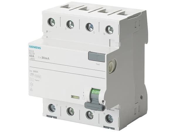 Siemens 5SV3647-6, Vikavirtasuoja, Tyyppi A, IP20
